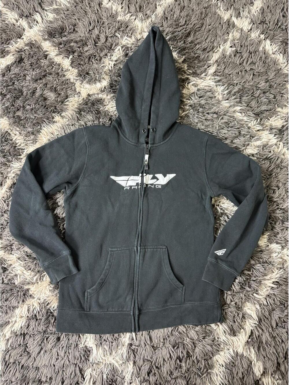 Fly Racing Jacket Adult Large Hoodie Full Zip Long Sleeve Sweater Casual Men's